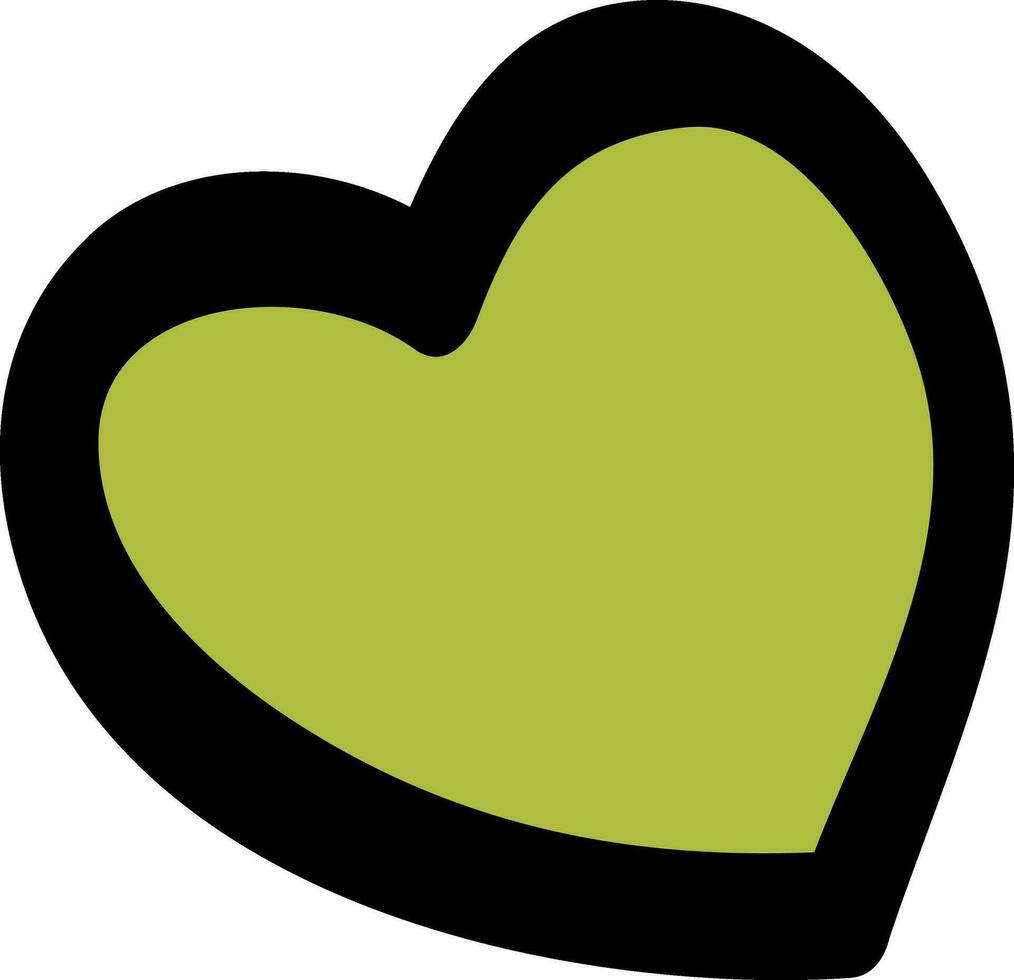 isolerat ikon av hjärta tillverkad med grön Färg. vektor