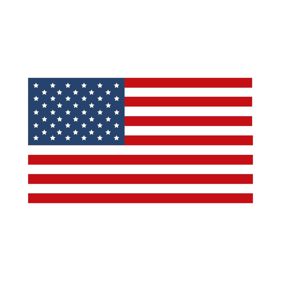 Gedenk-Tagesflagge nationales Symbol amerikanische Feier flache Stilikone vektor