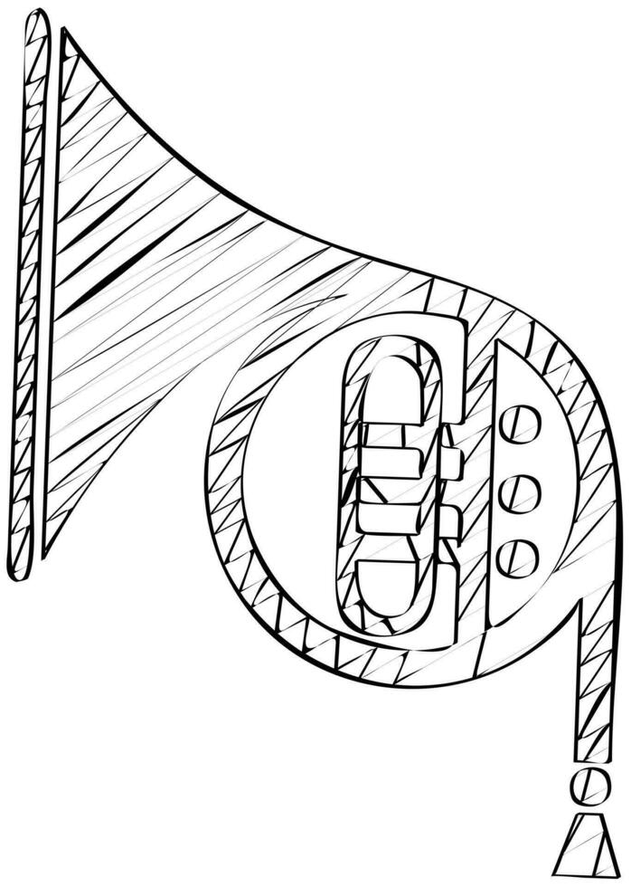 franska horn musik instrument. vektor