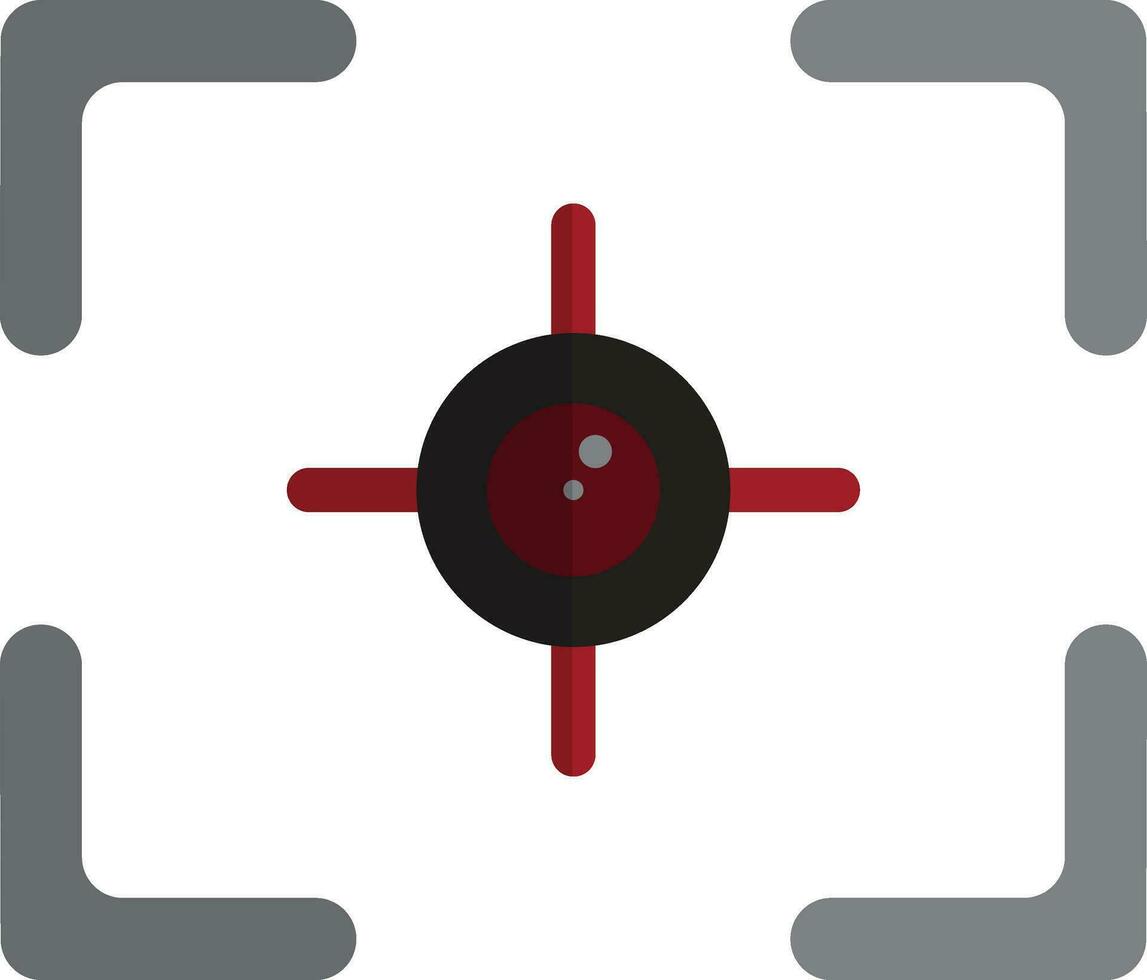 illustration av en röd och svart kamera fokus i grå ram. vektor