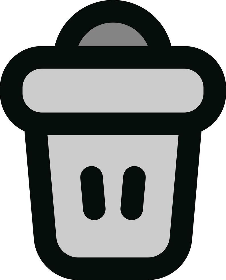 Recycling Behälter Symbol im grau und schwarz Farbe. vektor
