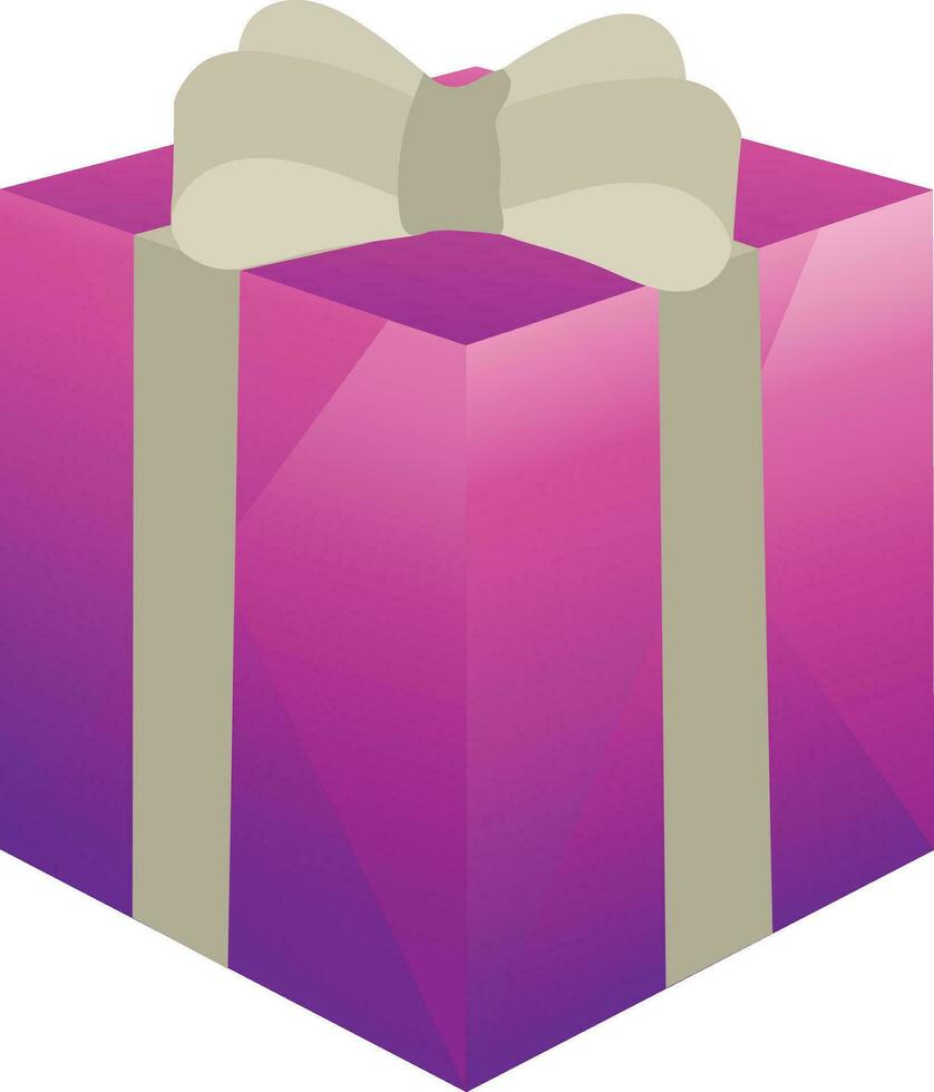 3d lila Färg gåva låda. vektor