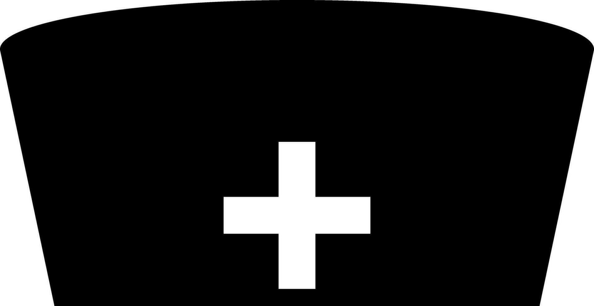 Krankenschwester Hut Symbol oder Symbol im schwarz und Weiß Farbe. vektor