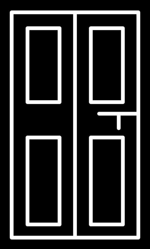 Glyphe Symbol oder Symbol von schwarz und Weiß Tür. vektor