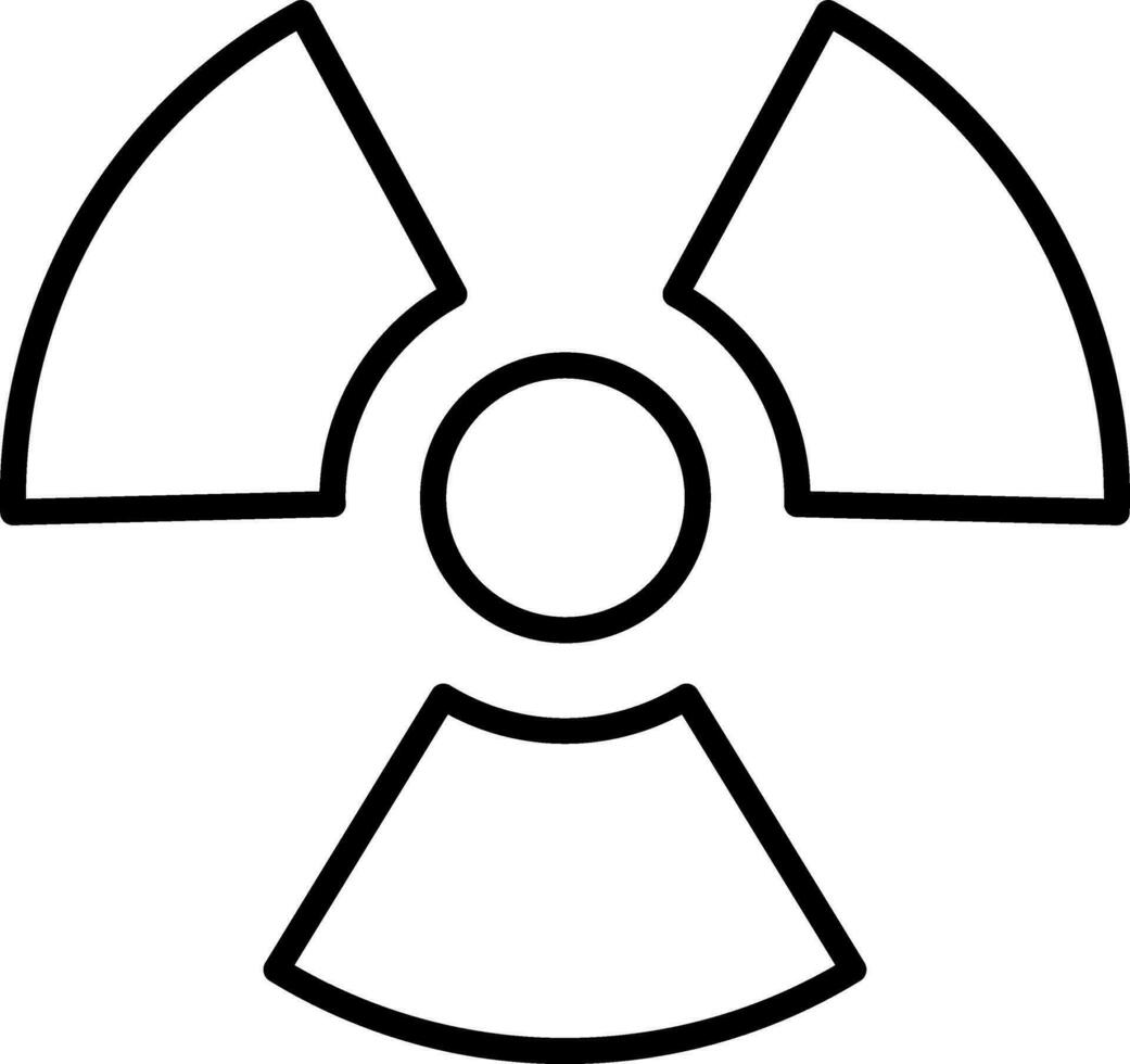 radioaktiv symbol i platt linje konst stil. vektor