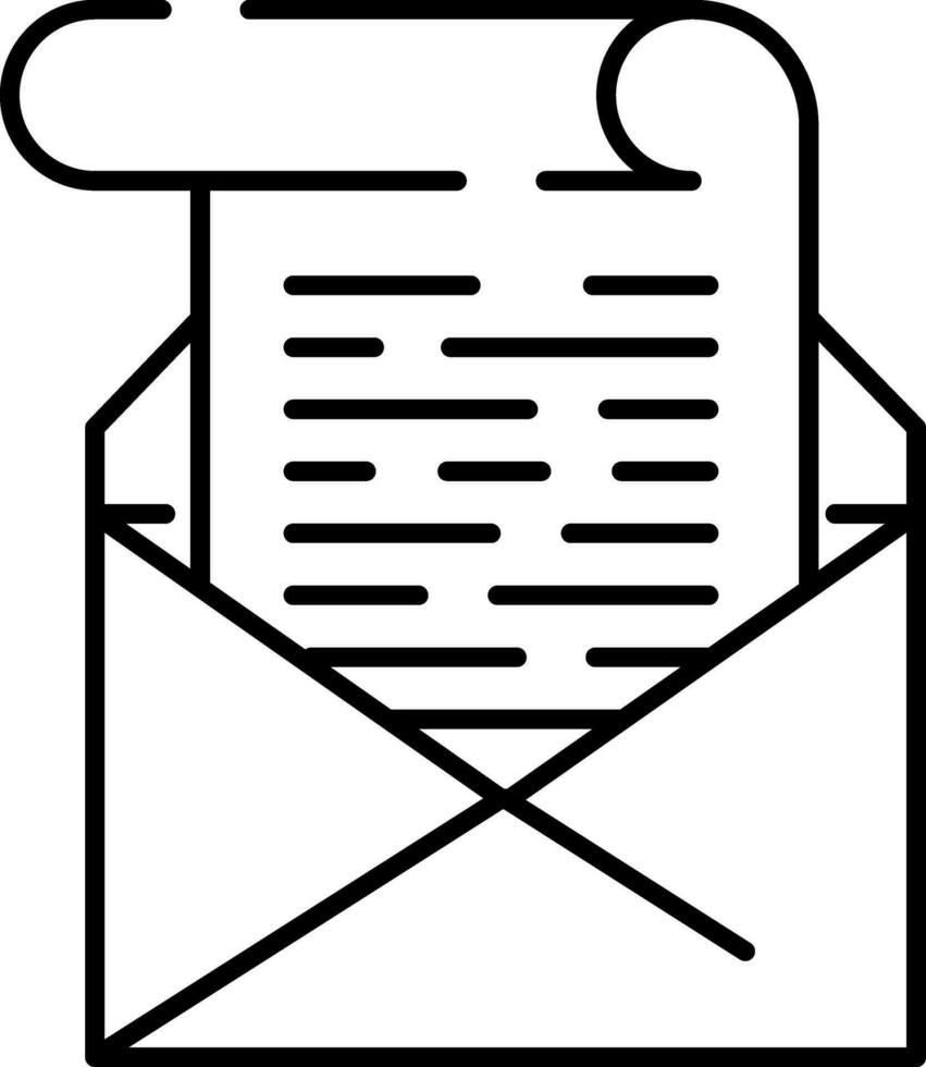 linje konst illustration av kuvert med brev ikon. vektor