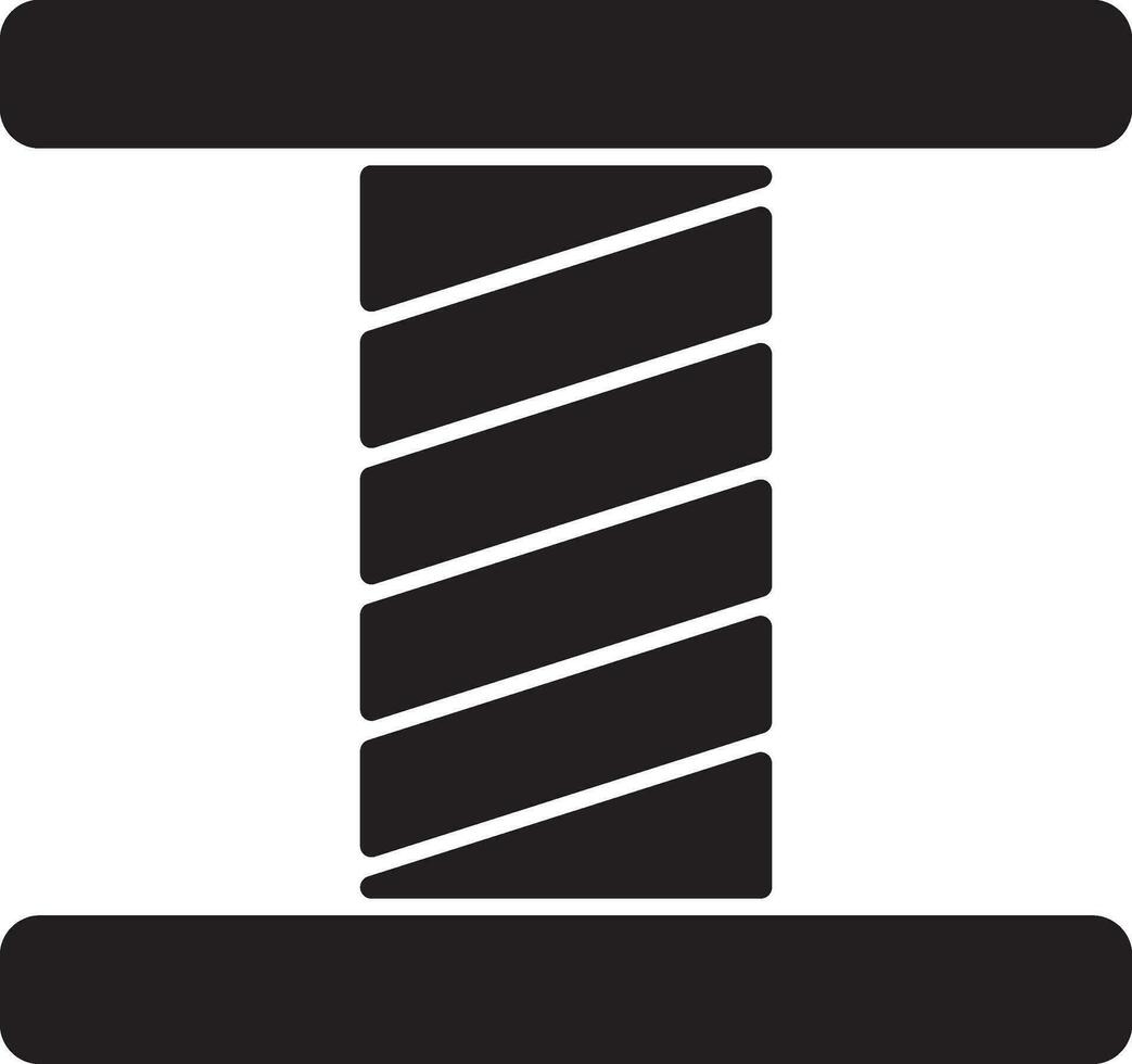 svart och vit stil av spole av tråd ikon i platt stil. vektor