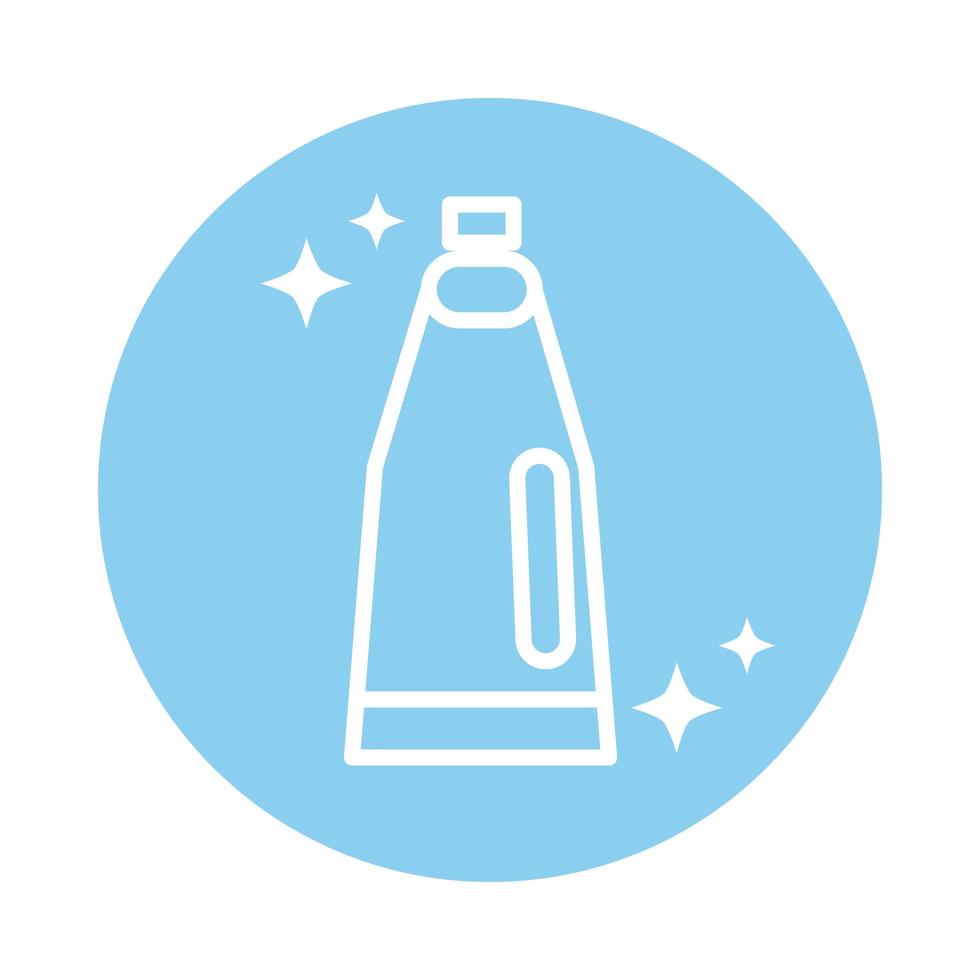 Reinigungsflasche Waschmittel oder Shampoo Produkt Haushaltshygiene Block Farbe Stilikone vektor