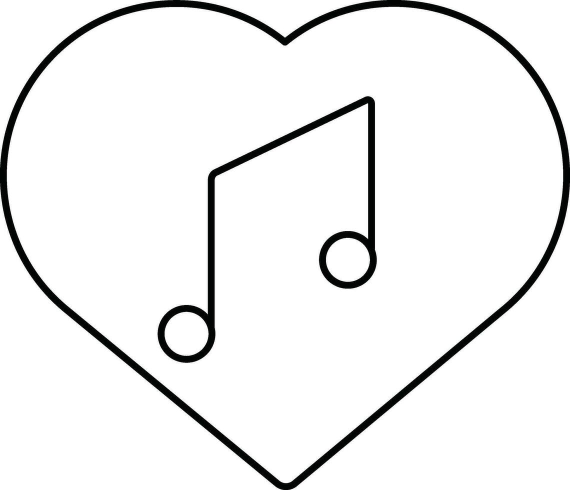 Liebling Lied Symbol im schwarz Linie Kunst. vektor