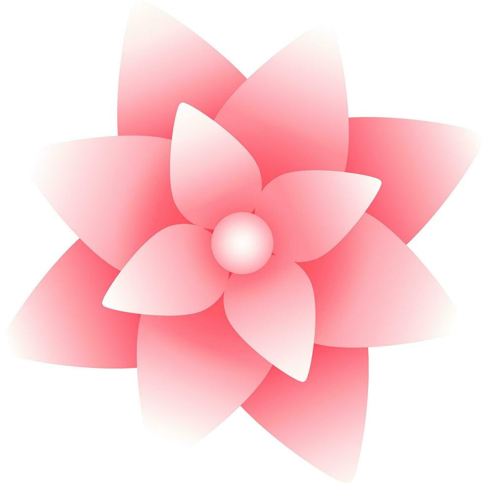 glansig rosa blomma element på vit bakgrund. vektor