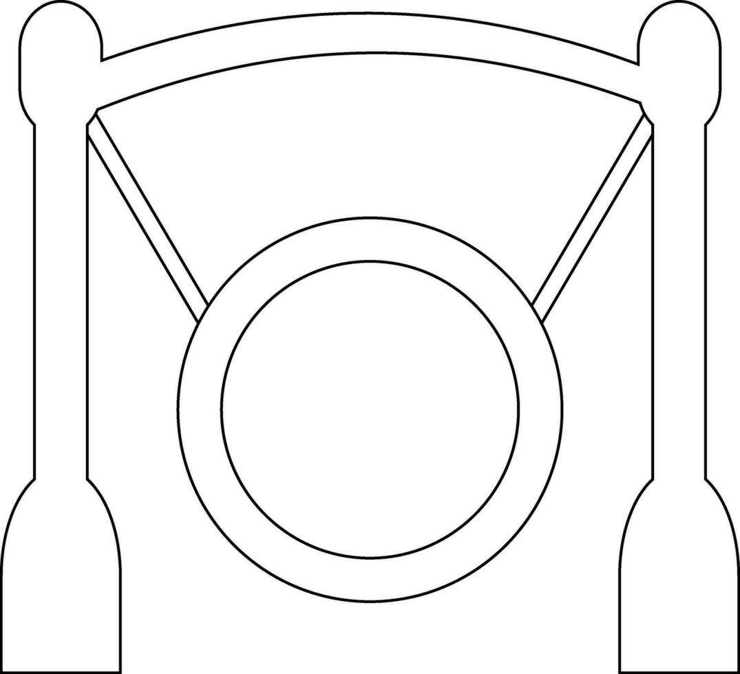 gong ikon med stå i stroke stil. vektor