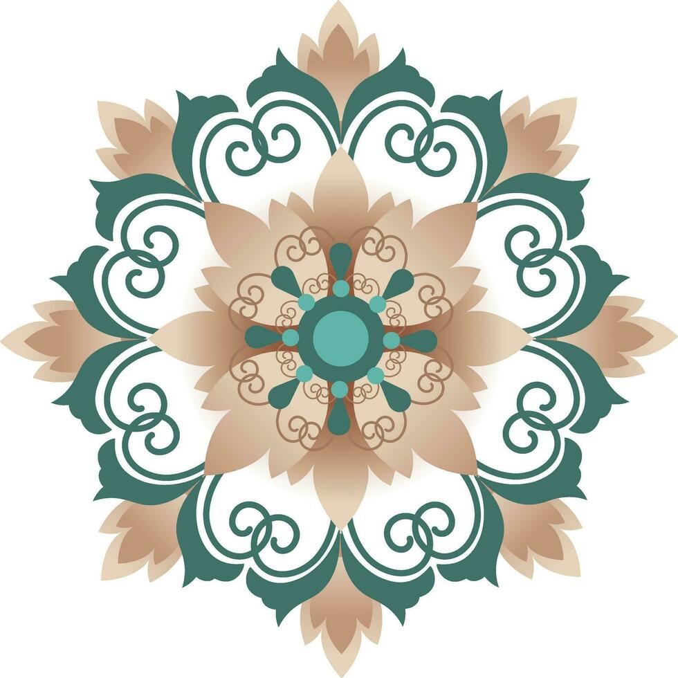 Blumen- oder Mandala auf Weiß Hintergrund. vektor