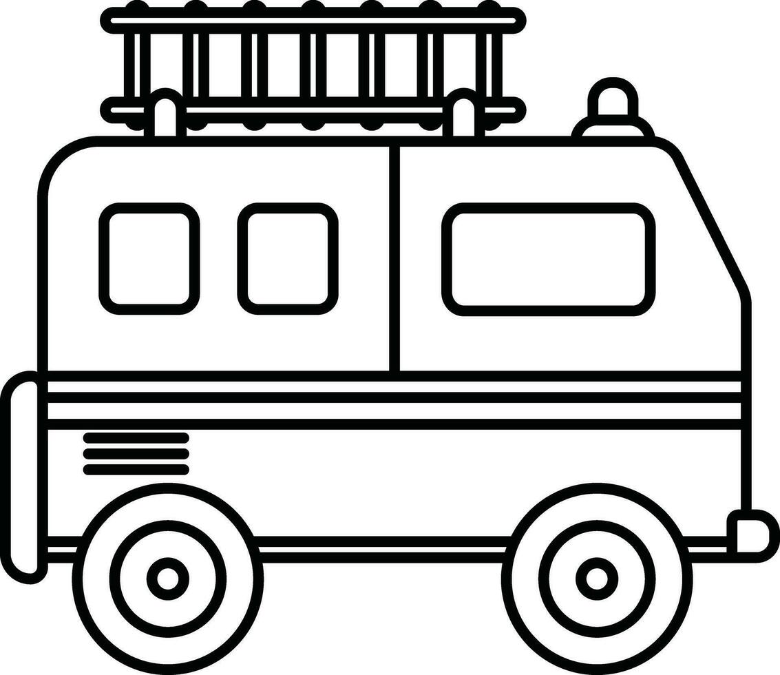 Schlaganfall Symbol von isoliert Notfall Feuer LKW. vektor