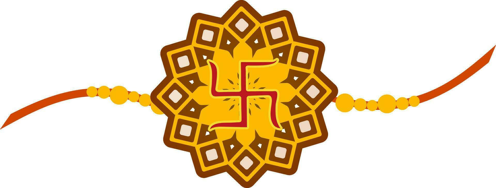 konstnärlig rakhi med hakkors symbol. vektor