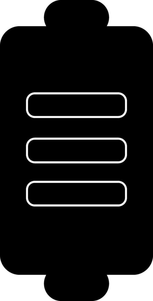 Leistung Speichern oder Batterie, schwarz und Weiß Symbol. vektor