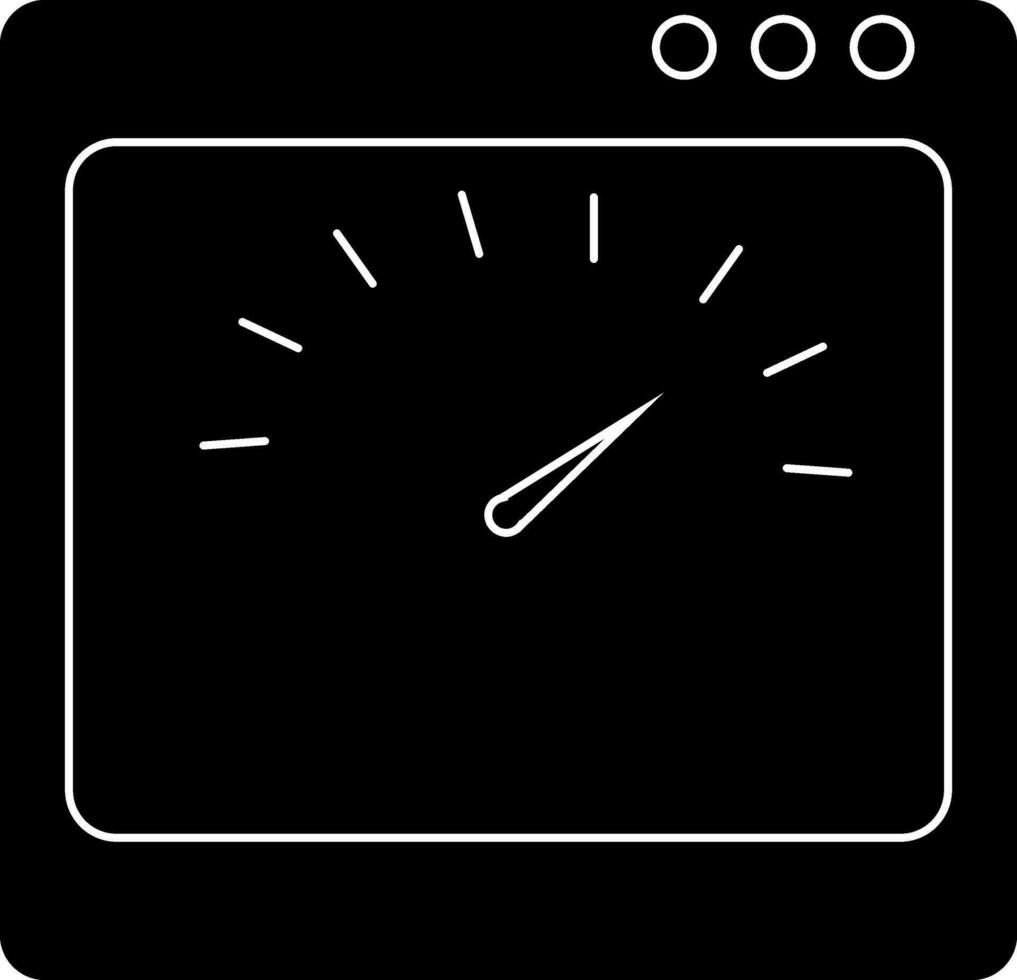 schwarz und Weiß Tachometer zum Messung. Glyphe Symbol oder Symbol. vektor