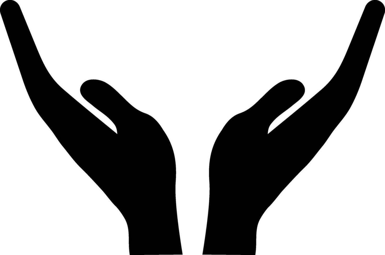 Silhouette von unterstützen von Pflege Hand Geste. vektor