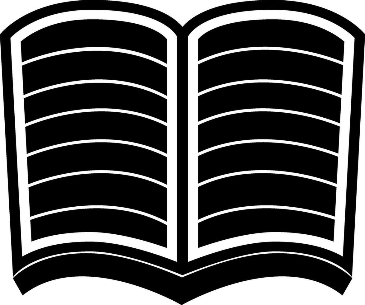 schwarz öffnen Buch Vektor Symbol.