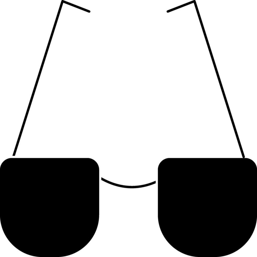 schwarz und Weiß Sonnenbrille. Glyphe Symbol oder Symbol. vektor