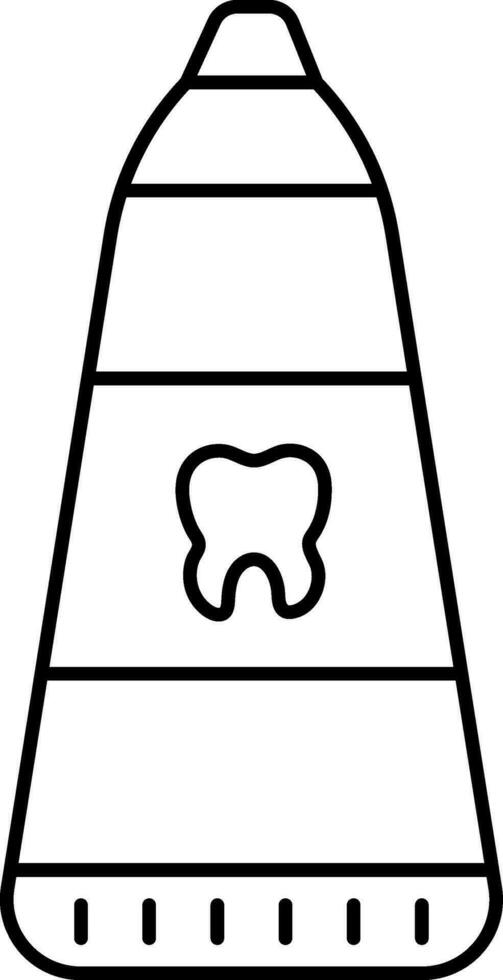 tandkräm ikon i svart översikt. vektor