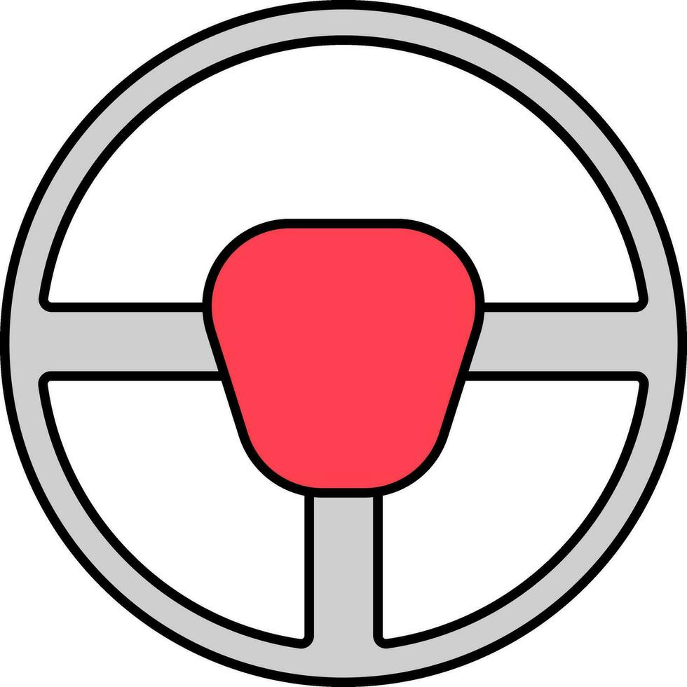 platt styrning ikon i grå och röd Färg. vektor