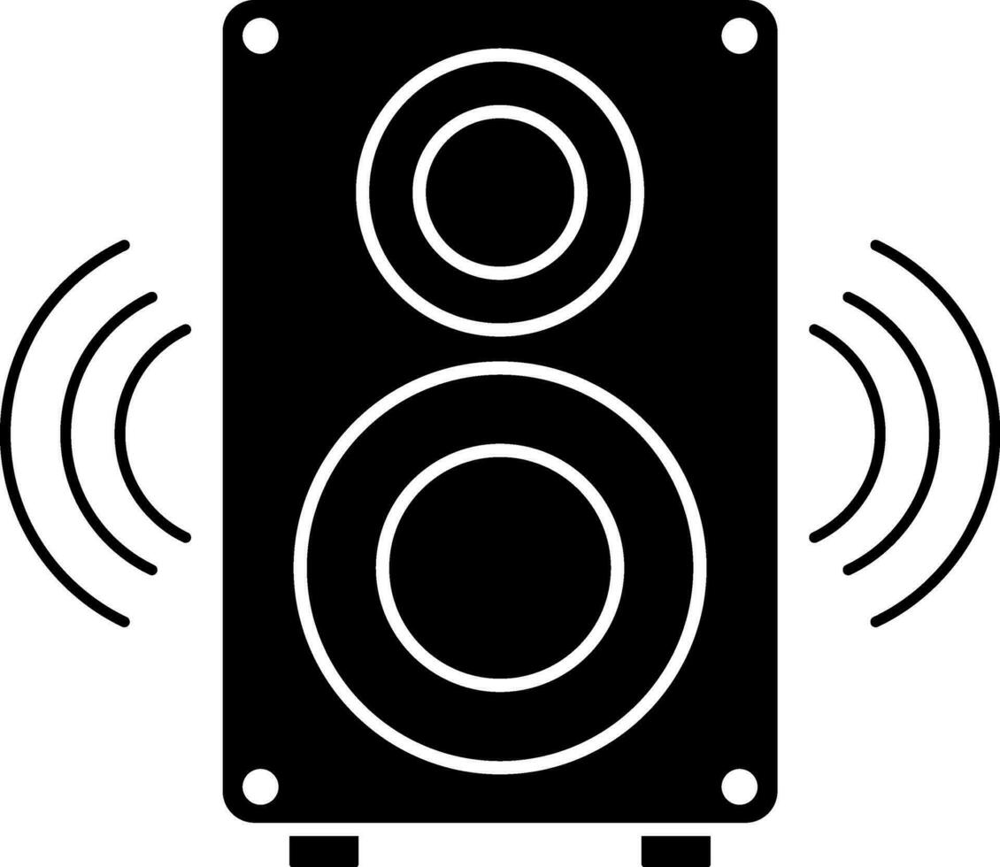 svart och vit högtalare ikon i platt stil. vektor