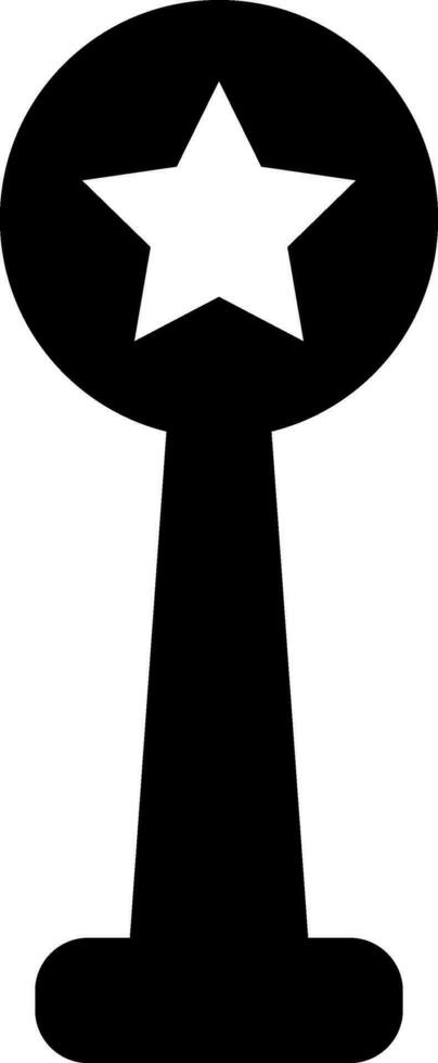 isoliert schwarz und Weiß Symbol von Trophäe mit Stern. vektor