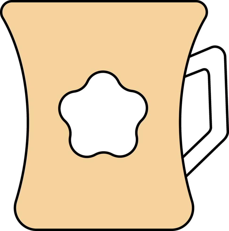 Illustration von Tee Tasse Symbol im Pastell- Orange und Weiß Farbe. vektor