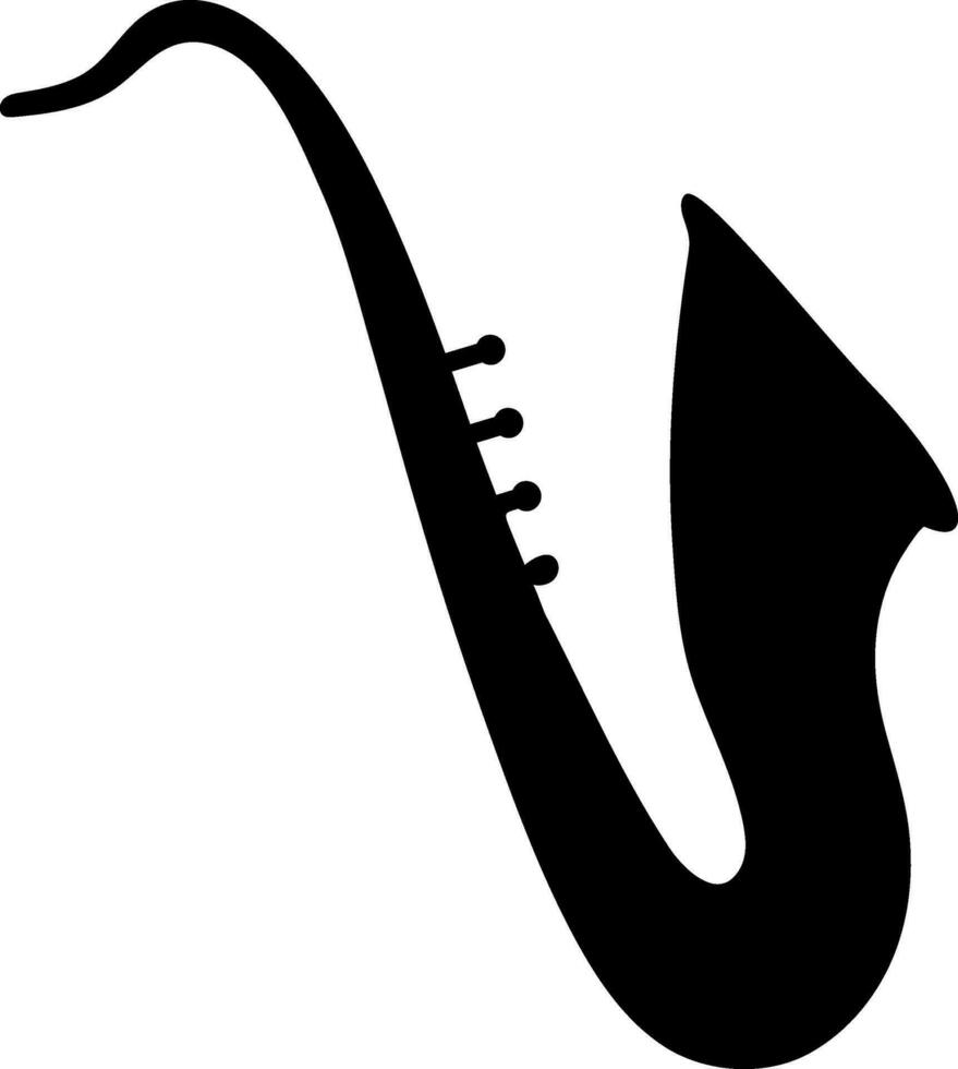 musikalisk instrument saxofon tecken eller symbol. vektor