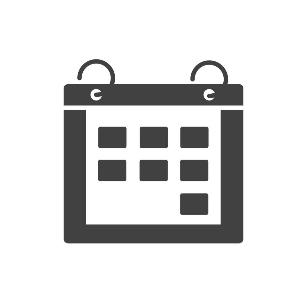 kontor kalender påminnelse möte datum leverans silhuett på vit bakgrund vektor