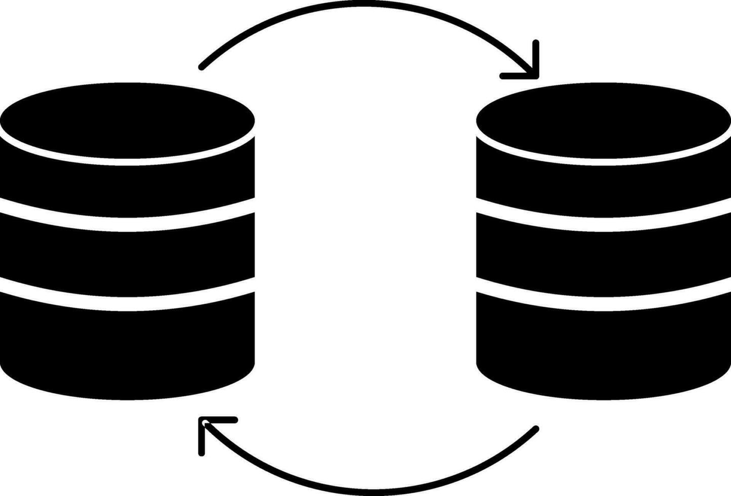 schwarz Transfer Datenbank. vektor