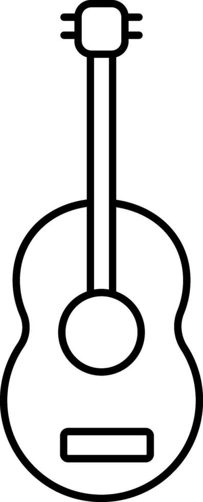 isolerat gitarr svart linje konst ikon. vektor