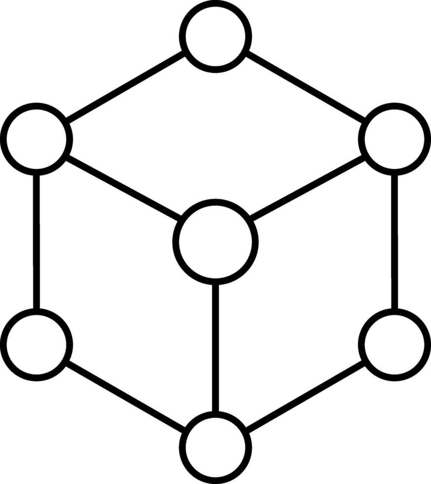 schwarz Linie Kunst von Molekül Symbol. vektor