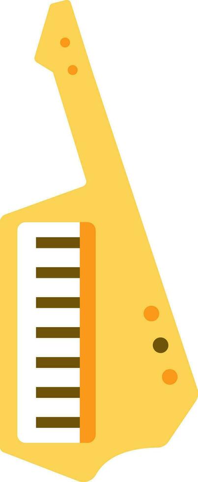 platt stil piano ikon i gul och brun Färg. vektor