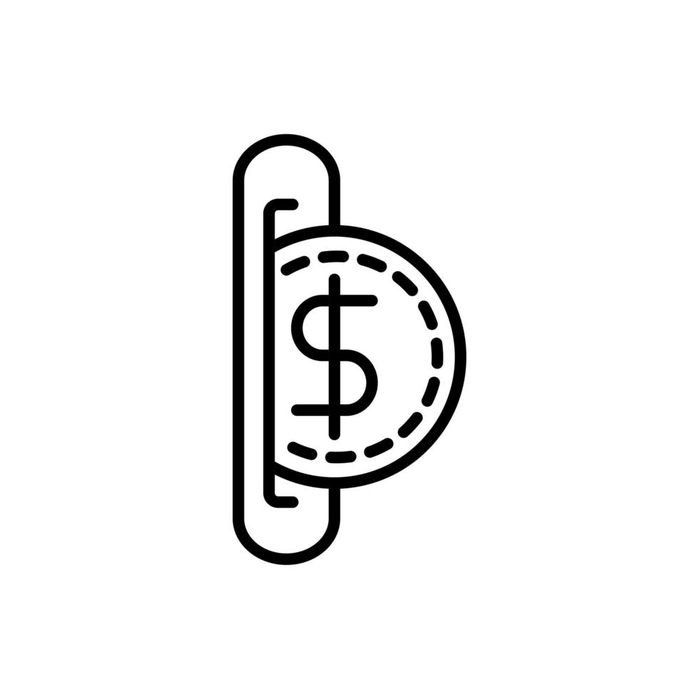 Bankmünzgeschäft Cash Money Line Design vektor