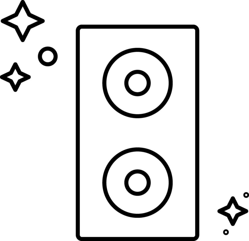 svart översikt illustration av ljud högtalare ikon. vektor