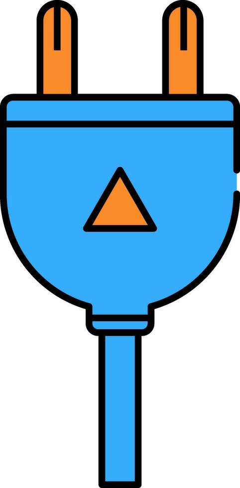 elektrisk plugg ikon i blå och orange Färg. vektor