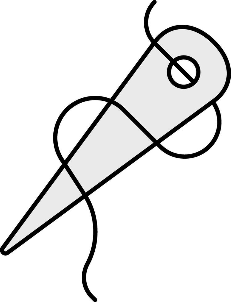svart och grå tråd nål ikon eller symbol. vektor