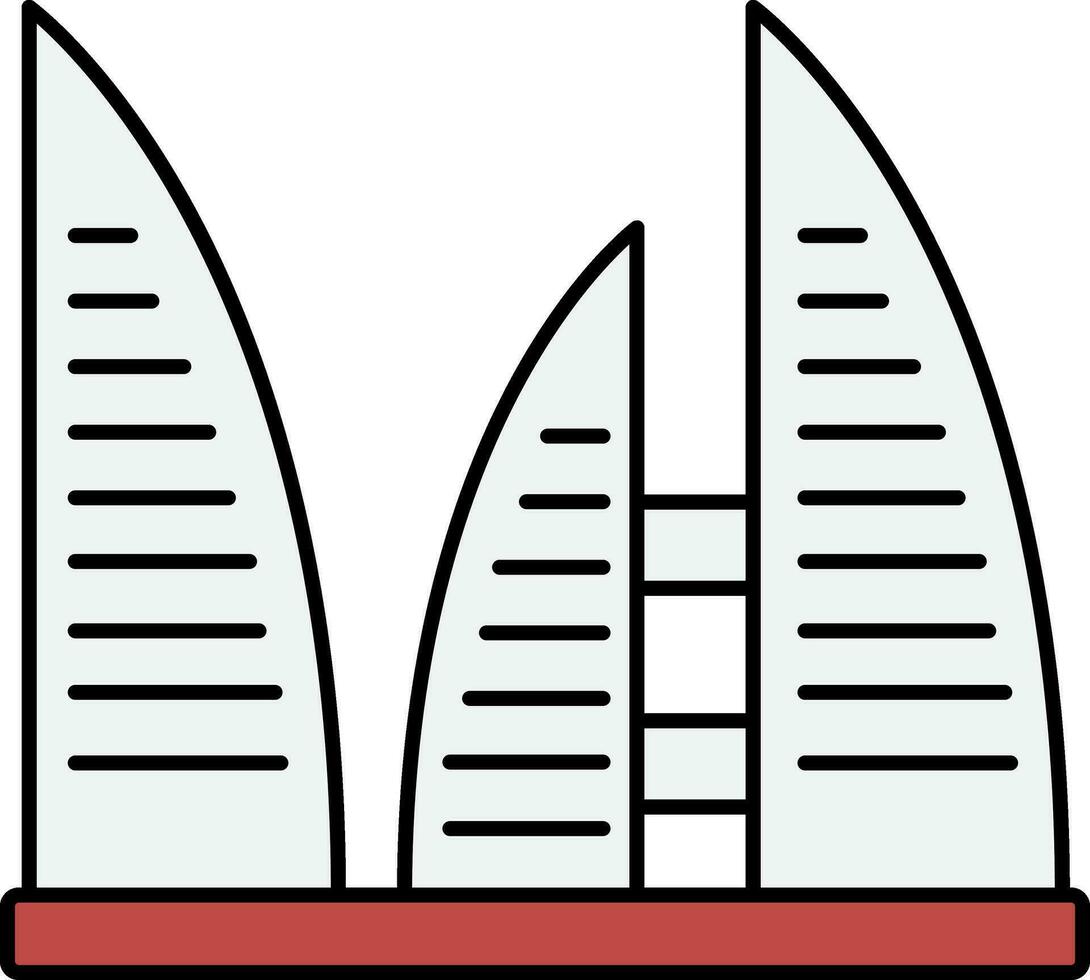 grau keppel Bucht Gebäude Symbol im eben Stil. vektor