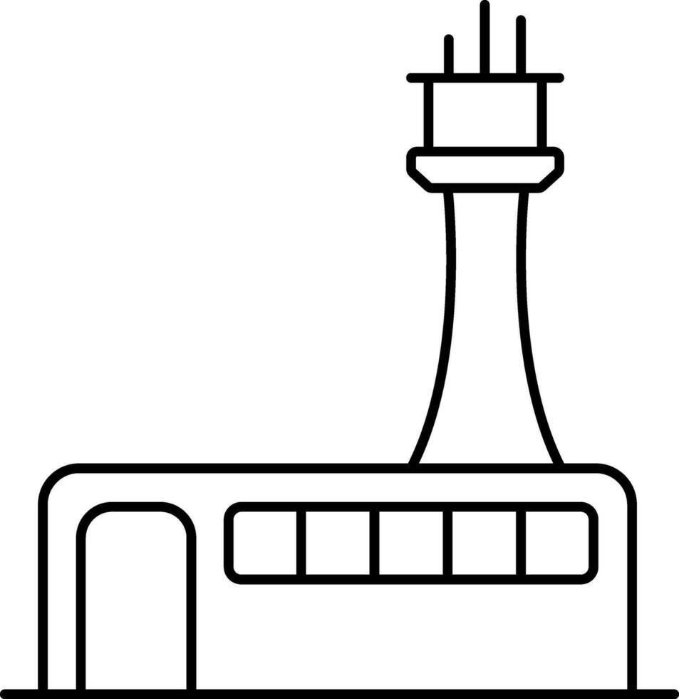 Luft der Verkehr Steuerung Gebäude Symbol im Linie Kunst. vektor