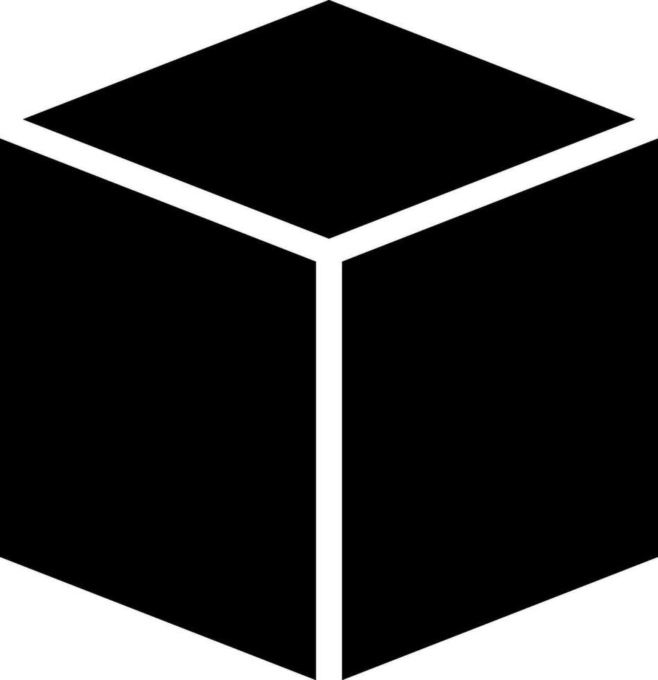 blockera eller kub ikon i svart och vit Färg. vektor