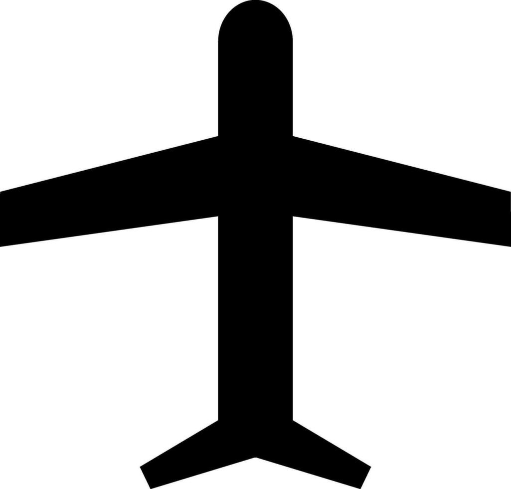 Silhouette von ein Flugzeug Symbol im eben Stil. vektor