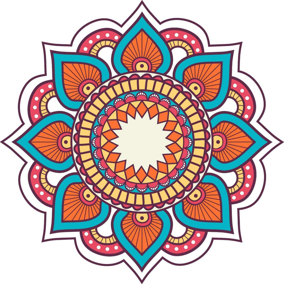 vacker blommig mandala design. vektor