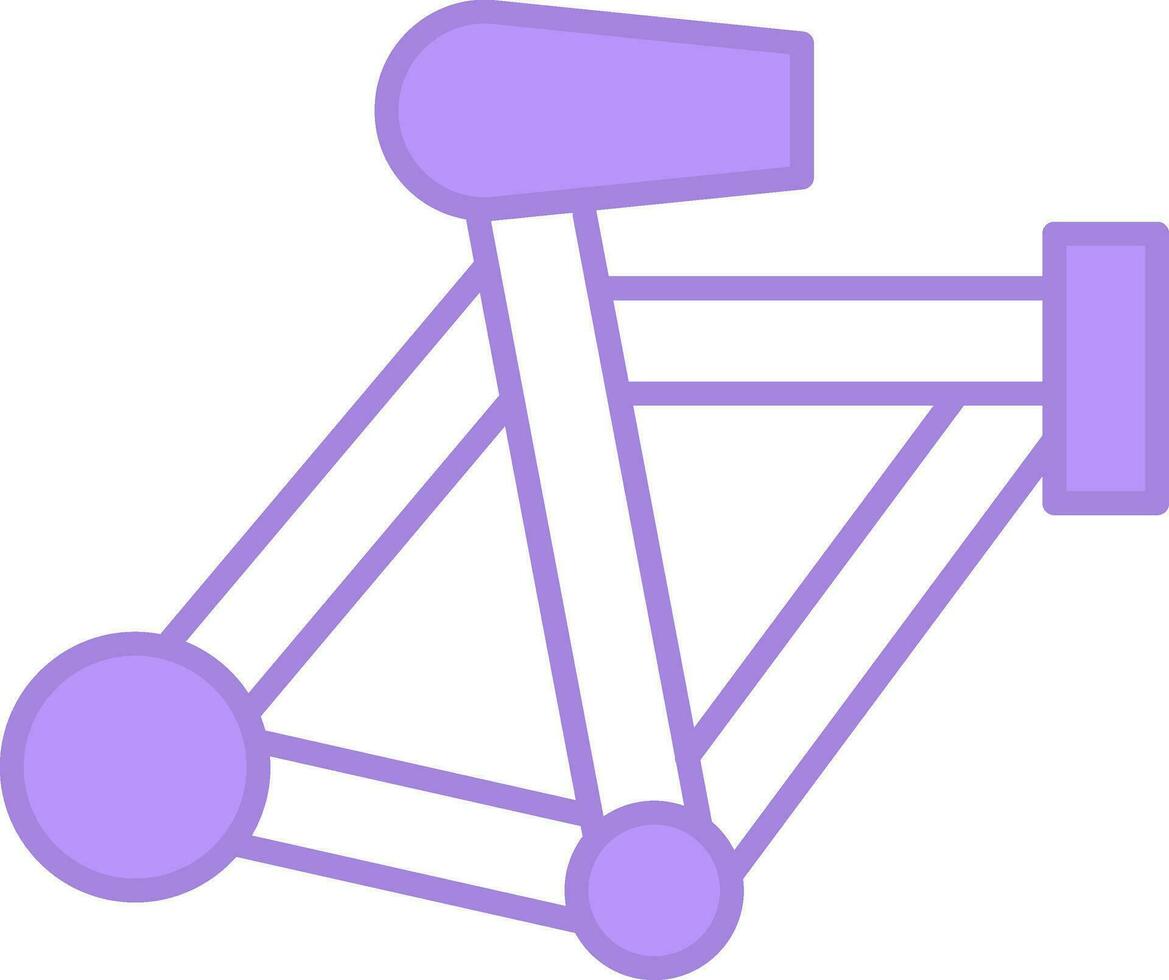 Illustration von Fahrrad Rahmen Symbol im lila und Weiß Farbe Umriss. vektor