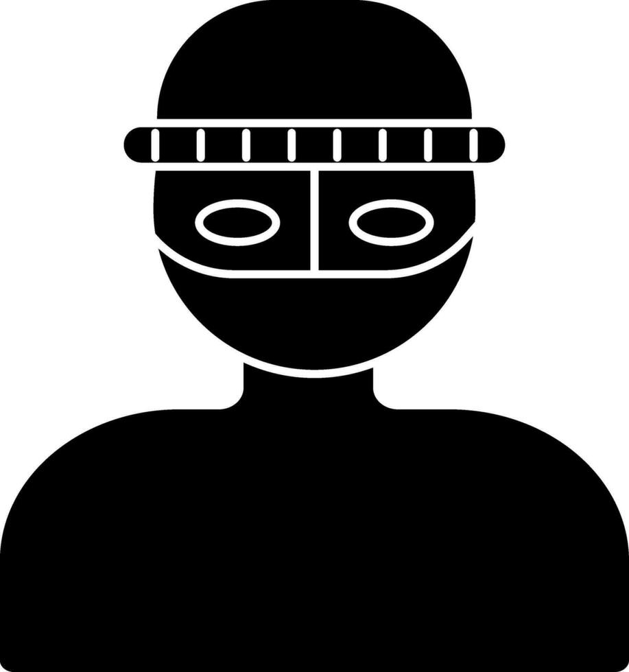 glyf ikon eller symbol av anonymitet. vektor