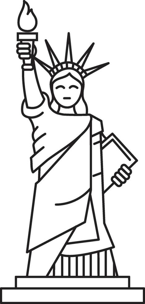 eben Illustration von Statue von Freiheit. vektor