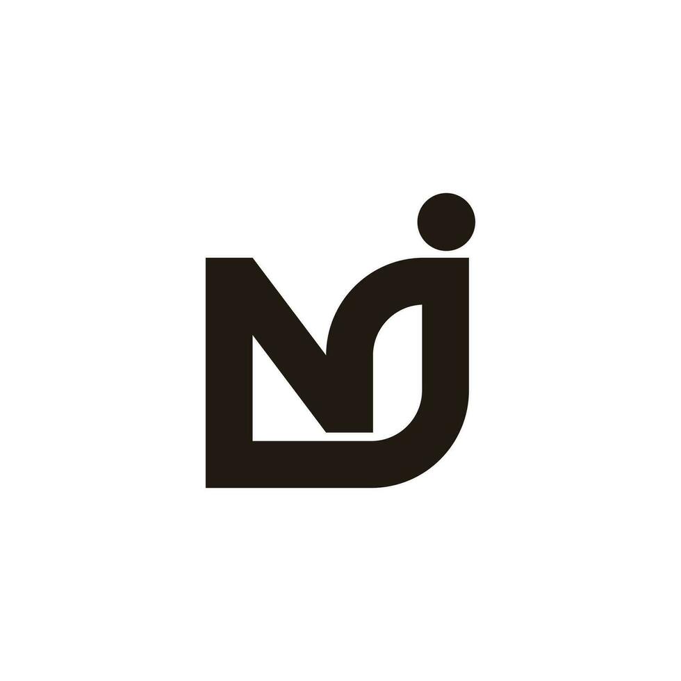 Brief NJ geometrisch unendlich Logo Vektor