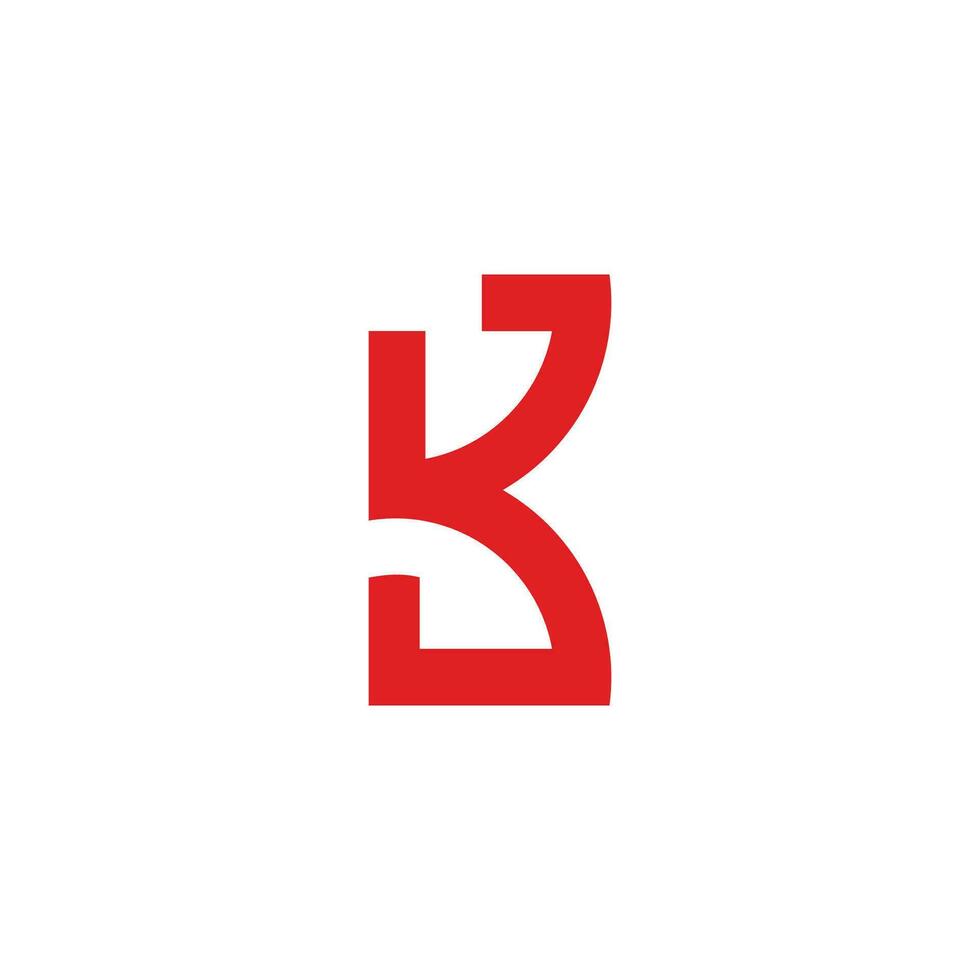 abstrakt Brief bk einfach verknüpft geometrisch Logo Vektor
