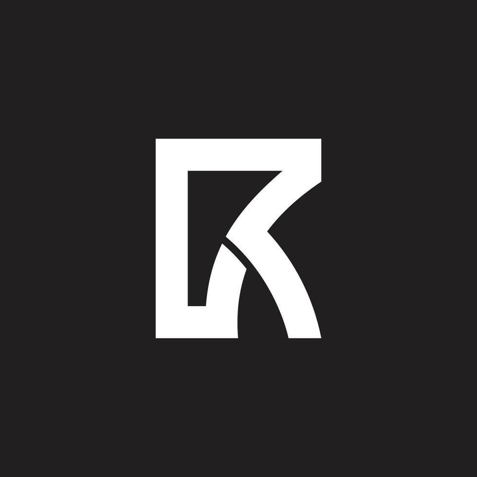 Brief rk verknüpft Linie abstrakt Logo Vektor
