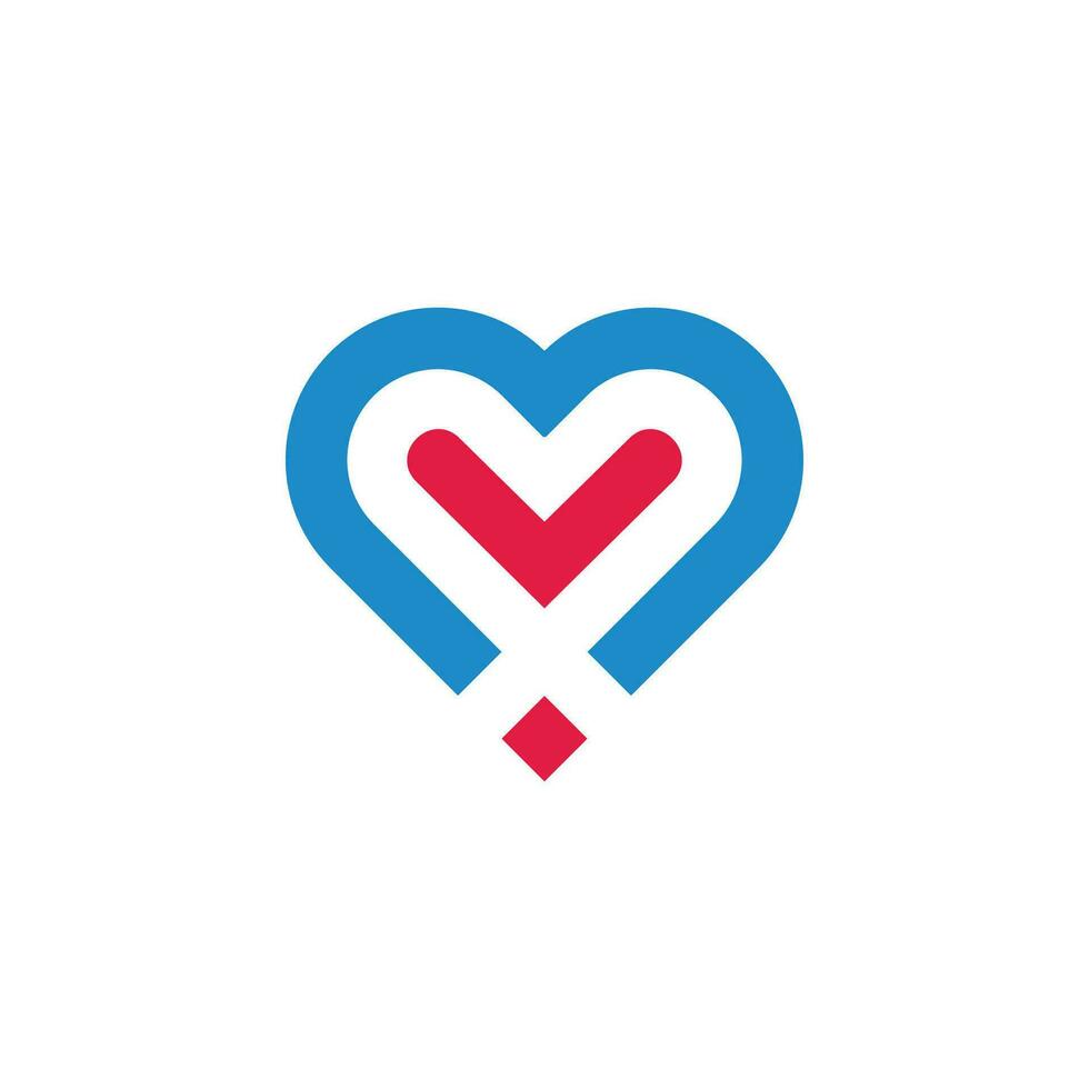kärlek hjärta färgrik medicinsk dekoration logotyp vektor